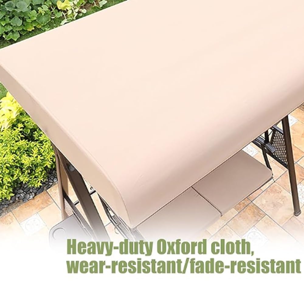 Toile De Rechange pour Balancelle 213x122x23cm Housse De Rechange De Jardin Toit De Remplacement pour Balançoire Terrasse Balcon, Imperméable(Grey,83x48x9in(213x122x23cm))