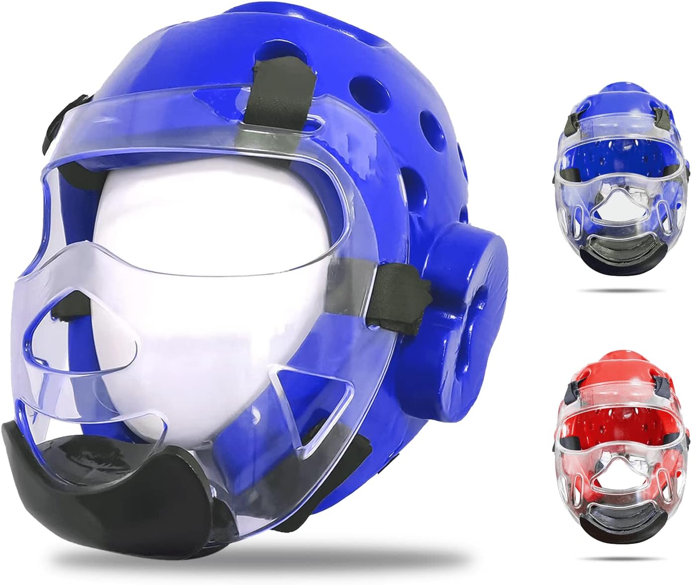 Kids & Adults Taekwondo Karate Headgear MMA Martial Arts Helmet, with Removable Face Shield, Soft Head Gear for Martial Art Grappling Muay Thai Kickboxing Taekwondo