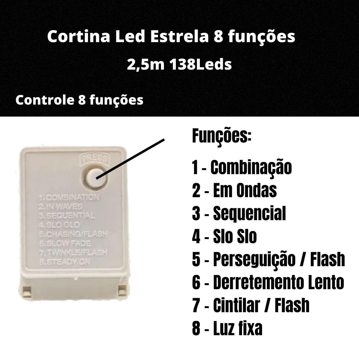 Cascata de LED Estrela, Cortina Luminosa com 138 LEDs, 2,5m, 12 Estrelas Decorativas, Multifunção com Conector de Emendas, Enfeite Loja Shopping (Branco Quente, 110v - 2,5m) Cascata de LED Estrela, Cortina Luminosa com 138 LEDs, 2,5m, 12 Estrelas Decorativas, Multifunção com Conector de Emendas, Enfeite Loja Shopping (Branco Quente, 110v - 2,5m)