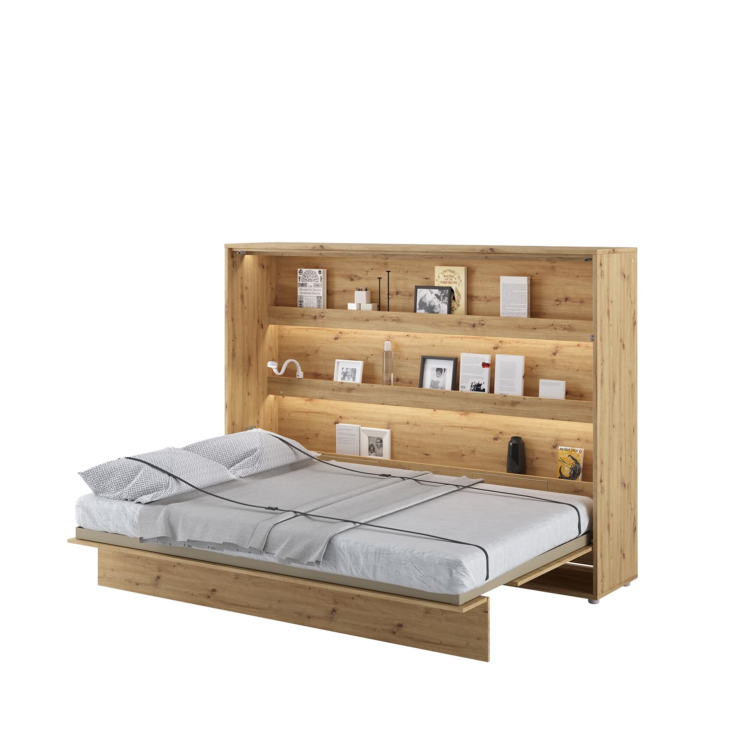 FurnitureByJDM Lit Escamotable 1 Personne - Lit Double Armoire Pliable - 90x200 cm - Pliant,Rabattable,Mural - Murphy Bed Vertical- Teddy (Chêne Artisan FurnitureByJDM Lit Escamotable 1 Personne - Lit Double Armoire Pliable - 90x200 cm - Pliant,Rabattable,Mural - Murphy Bed Vertical- Teddy (Chêne Artisan