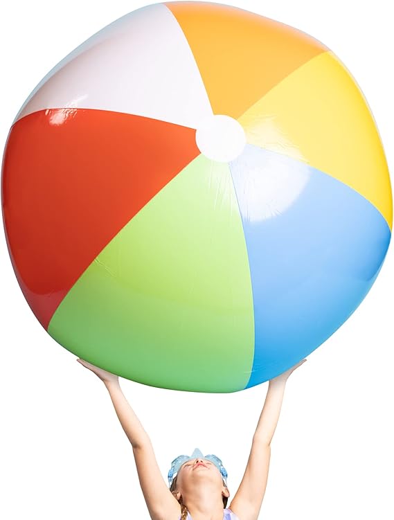 Inflatable Multicoloured Rainbow Blow Up Large and Small Beach Balls