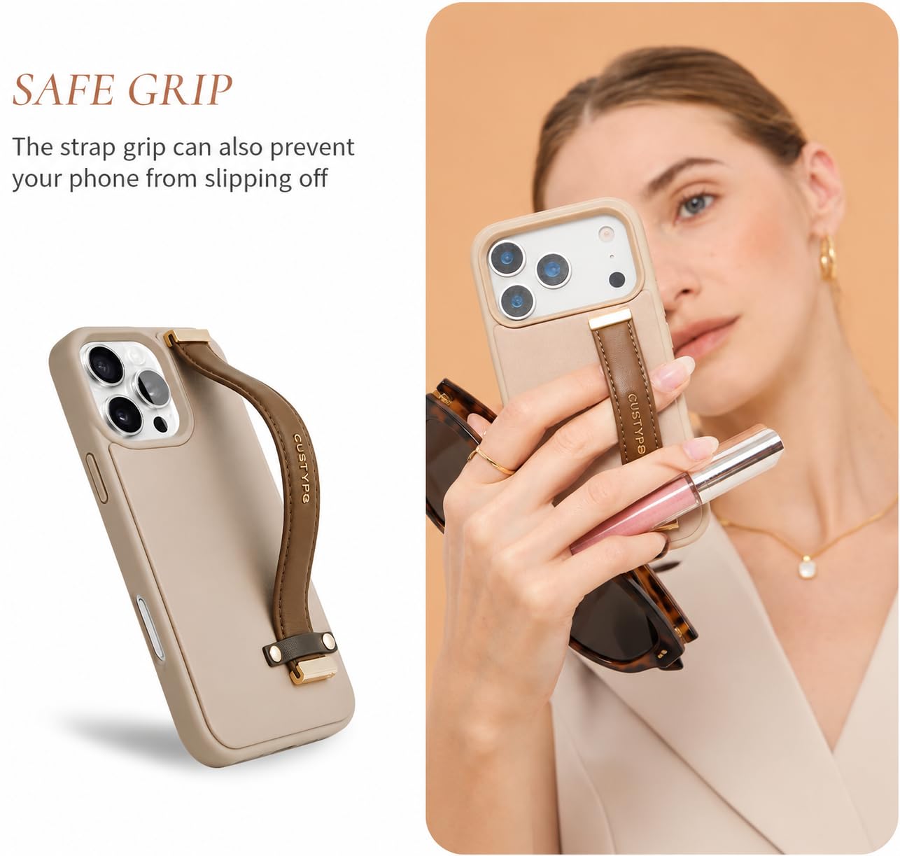 CUSTYPE Capa compatível com iPhone 17Pro Max com suporte de