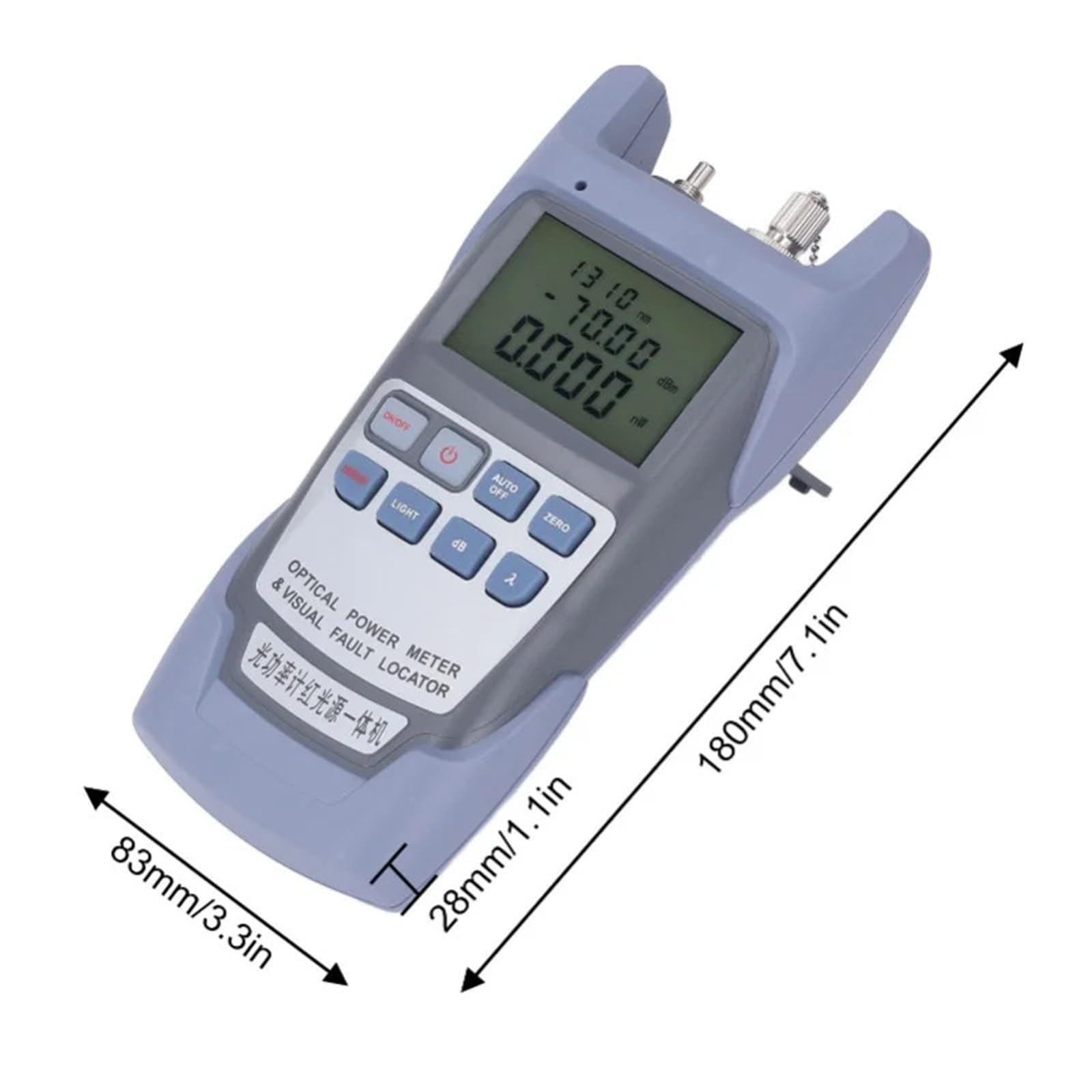 Tester per fibra ottica, Misuratore di potenza ottica 650nm 7 lunghezze d'onda Tester per cavo in fibra ad alta precisione per rilevamento guasti 10MW