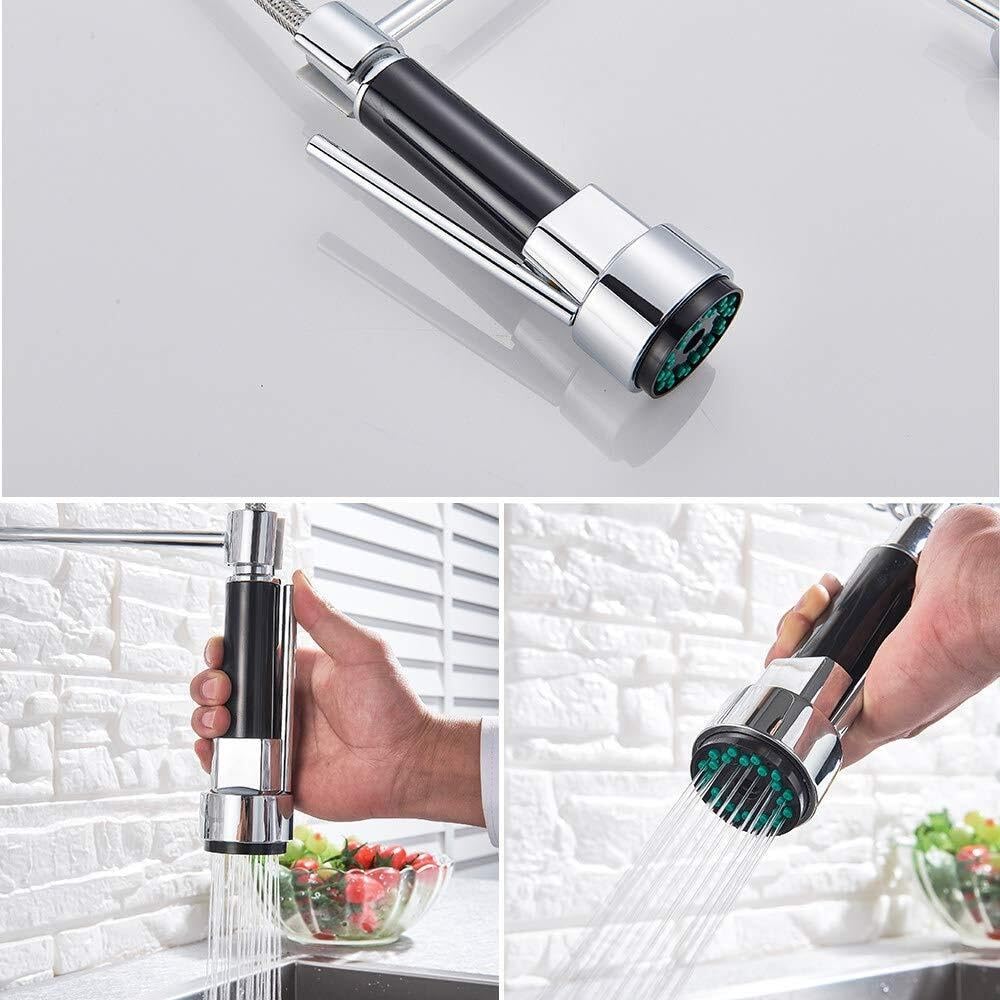 Cucina del Rubinetto spruzzatore per spruzzatore girente Dorato spruzzatore di spruzzatore lavandino Acqua Fredda 360 Rotazione (Rubinetto Nichel Spazzolato) Beauty Comes