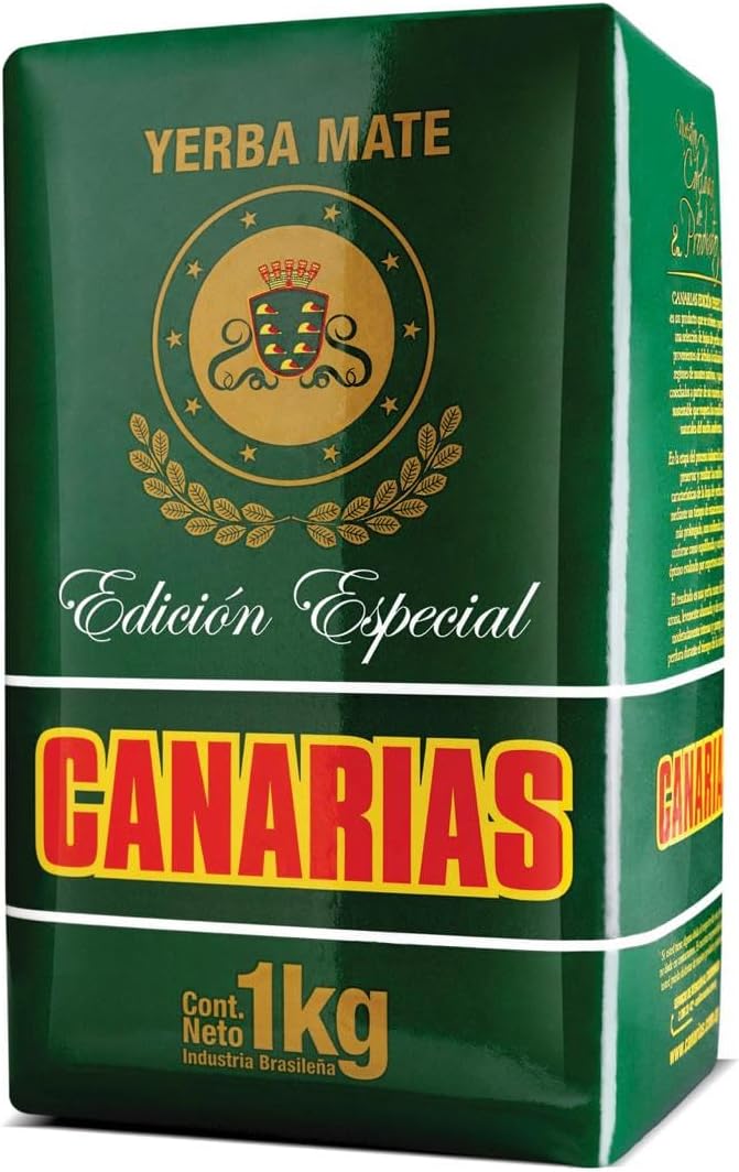 Glufreats Canarias Loose Leaf Unsmoked Yerba Mate Tea Special Edition 1 Kilogram | Hand Selected Special Harvest | Sustained Energy Antioxidant Rich, Small