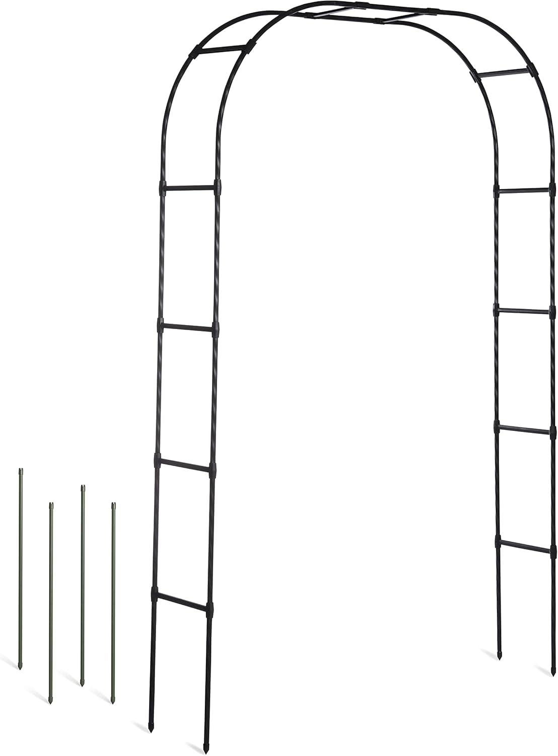 Gardener's Supply Company Titan Arch Arbor Garden Trellis | Sturdy Tall Garden Arch Plant Support for Climbing Plants, Vines and Flowers | Elegant Wedding Entryway & Outdoor Lawn Tower | 96”H x 59”W