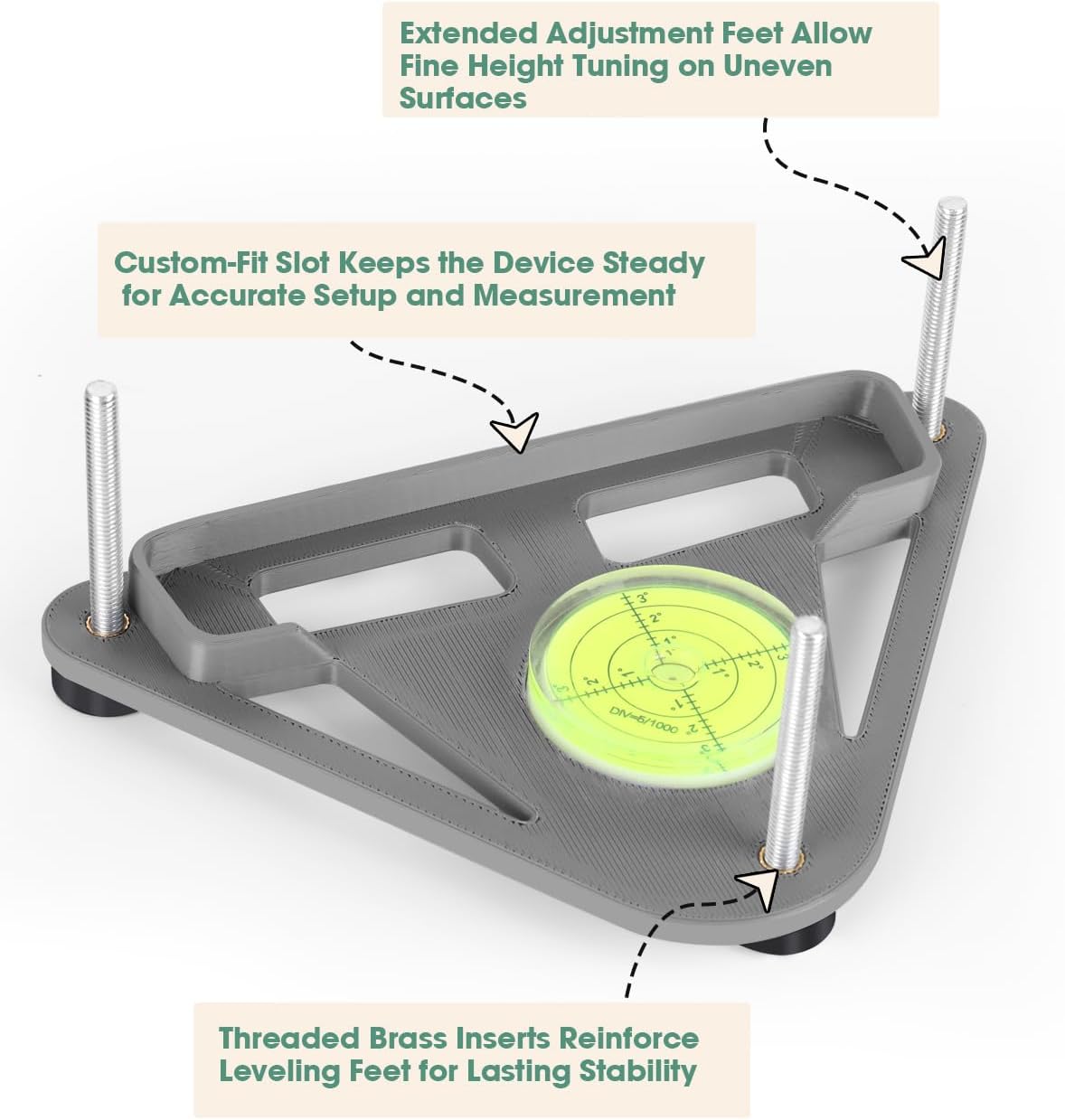 Tiga Adjustable Alignment & Leveling Stand for Flightscope Mevo Gen2 - Golf Training Equipment with Bubble Level, Height Adjustable 2.5 Inch, Stable Support for Mevo Gen 2 - Image 5