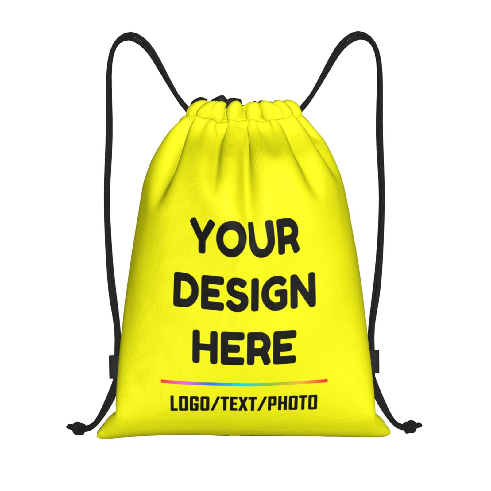 Tingwei Personalised Drawstring Bag Custom Backpack Text, Sport Bag for Men and Women, Waterproof Drawstring Bag, Swimming Bag, perfect for Training, Outdoor Fitness