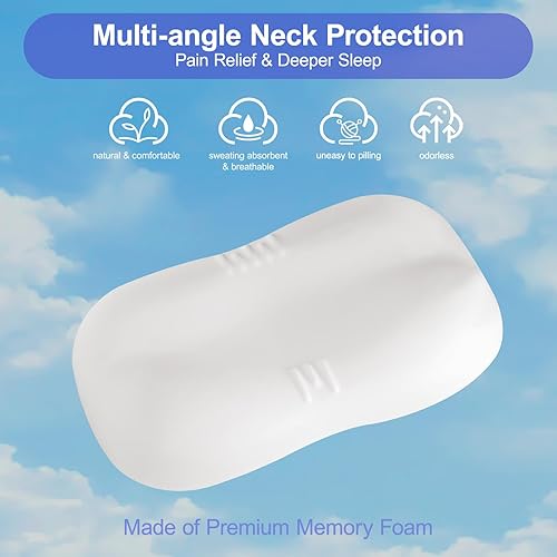 Miniatura 6 de Almohada ergonómica de espuma viscoelástica para aliviar el dolor de cuello, almohada cervical ajustable de apoyo cervical, espuma viscoelástica