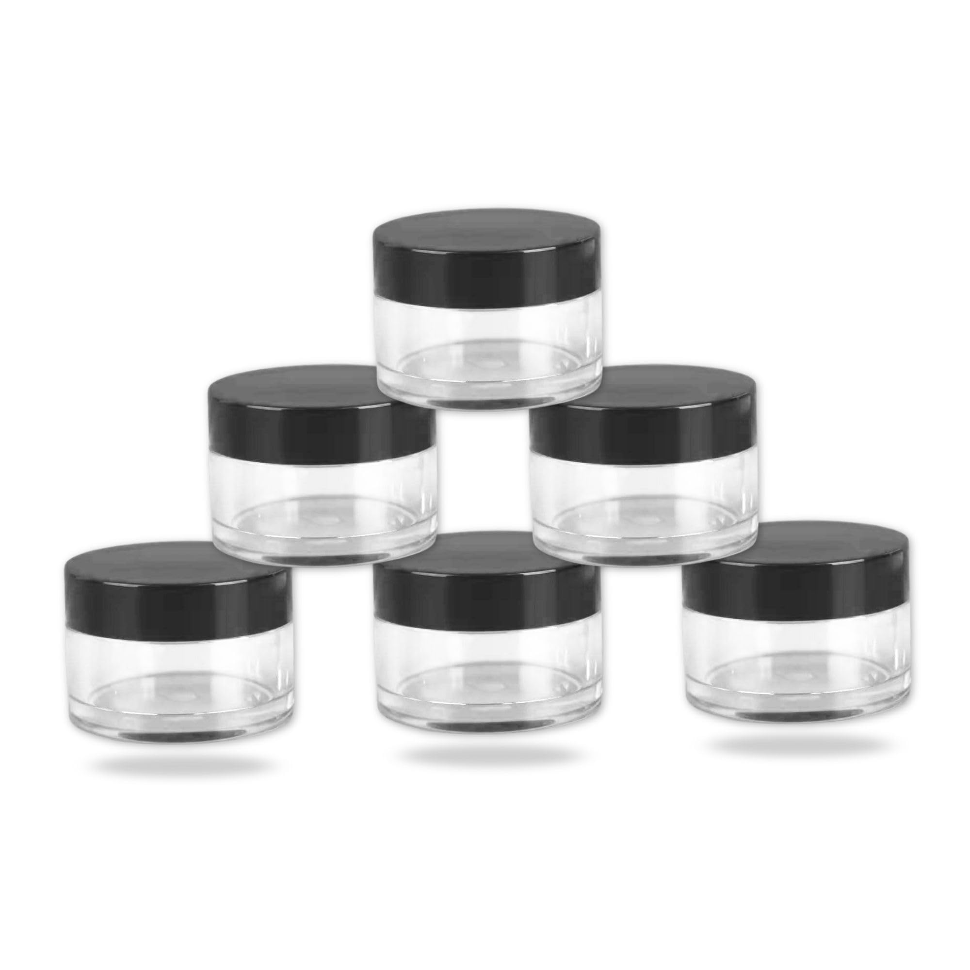 Hian Refillable Cosmetic Jars | Pack of 6,15GM Each, 3.8x2.5 CM | BPA-Free Acrylic with Leakproof Black Lids | Compact, Reusable &Travel-Friendly | Ideal for Creams, Balms, Lotions & Skincare Storage-image-49