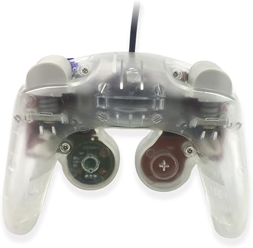 Miniatura 4 de Paquete de 2 controladores NGC clásicos con cable para Wii Gamecube (blanco transparente)