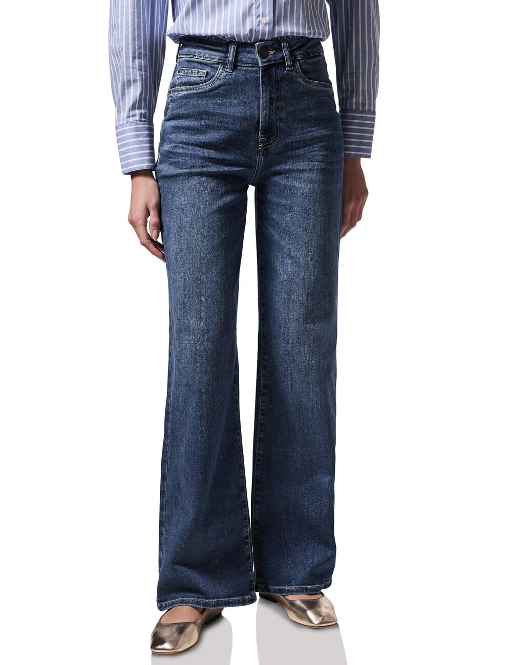 Street One Studio Women's F378328 Loose fit Jeans, Dark Blue Tinted Wash, 26W x 30L
