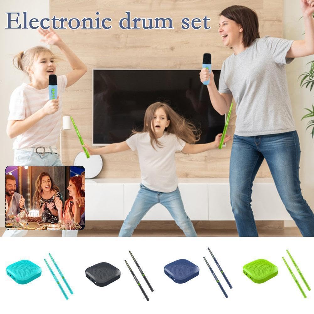 Elektroniczny zestaw pałeczek perkusyjnych z Bluetooth i pedałami, przenośny zestaw perkusyjny dla początkujących i dorosłych, zawiera 8 realistycznych dźwięków