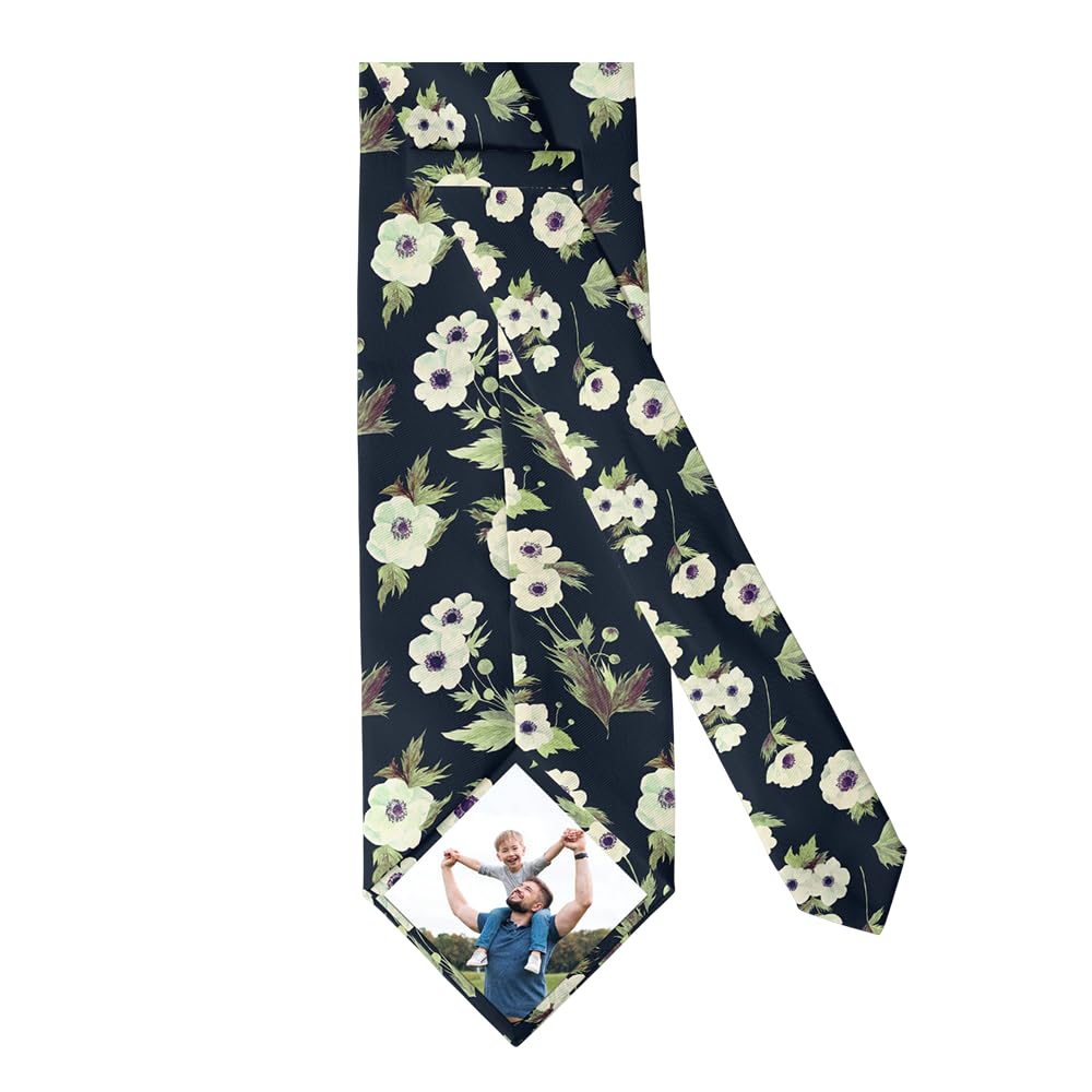 EmbroGlow Custom Photo Tie for Men, Personalized Necktie Picture, Ideal for Father's Day, Wedding, Gifts for Dad