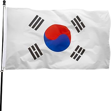 DANF FLAG South Korea Flag 3x5 Foot Polyester S Korean National Flags Polyester with Brass Grommets 3 X 5 Ft