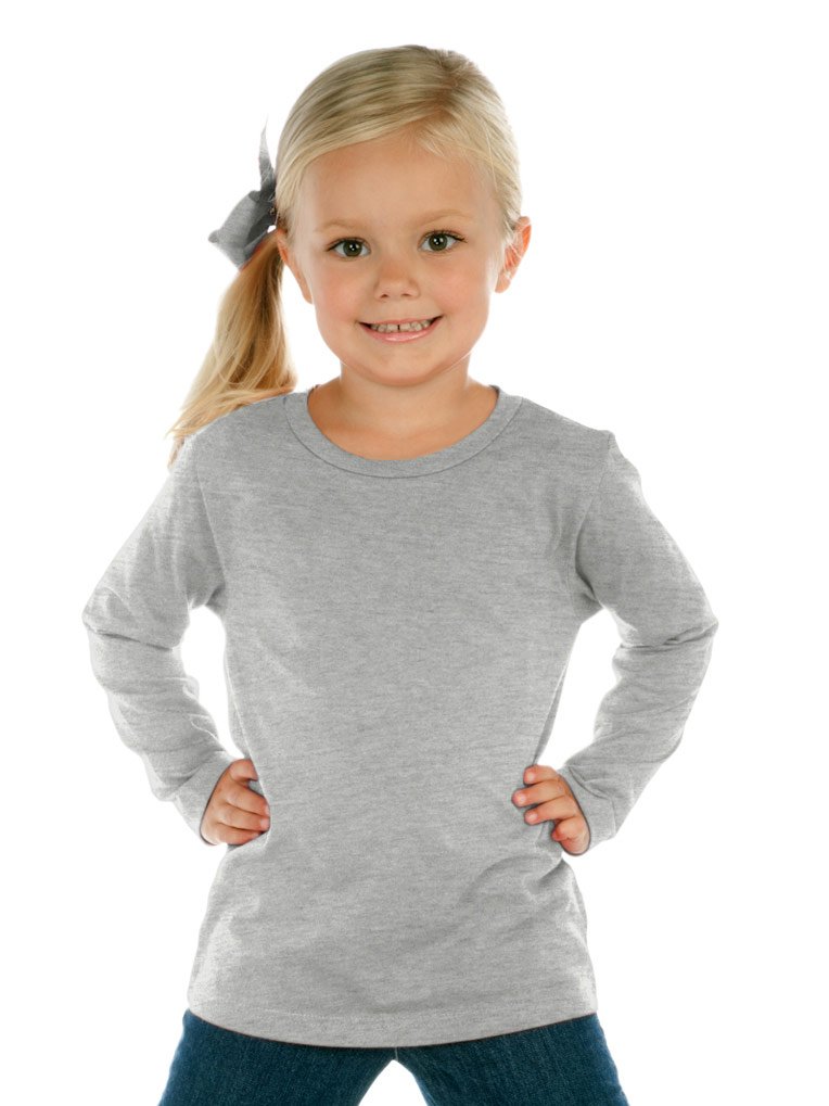 Kavio! Toddlers Crew Neck Long Sleeve Heather Gray 2T