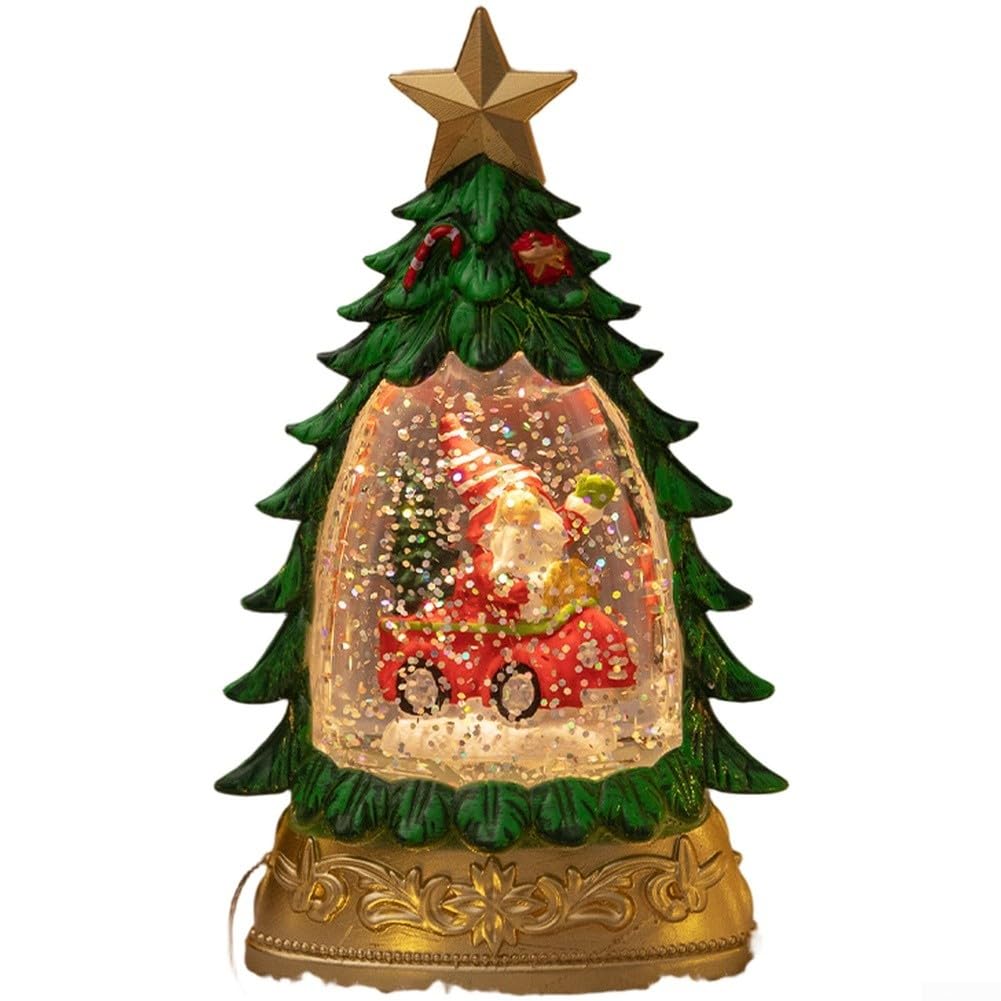Sfera di cristallo luminosa, decorazione natalizia, 9 x 5 cm, per | Luci magiche, trasparenti per l'aspetto, dimensioni 9 x 5 cm, materiale plastico robusto, o verde