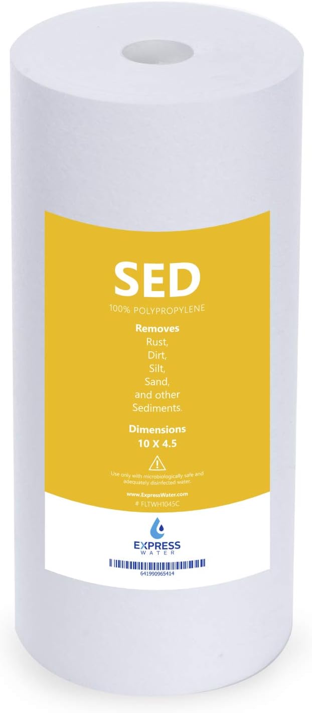 Express Water – Sediment Replacement Filter – Whole House Replacement Water Filter – SED High Capacity Water Filter – 5 Micron Water Filter – 4.5” x 10” inch…