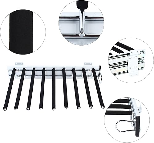 Miniatura 7 de Futchoy Percha extraíble para pantalones, armario y pantalones, cajón de ahorro de espacio, barra antideslizante para colgar ropa, multifuncional