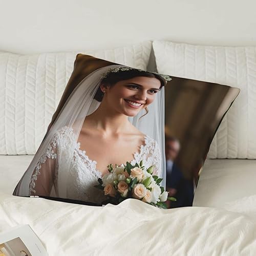 Miniatura 7 de Funda de almohada personalizada con foto, funda de almohada personalizada de 12 x 12 pulgadas, fundas de cojín cuadradas personalizadas para el