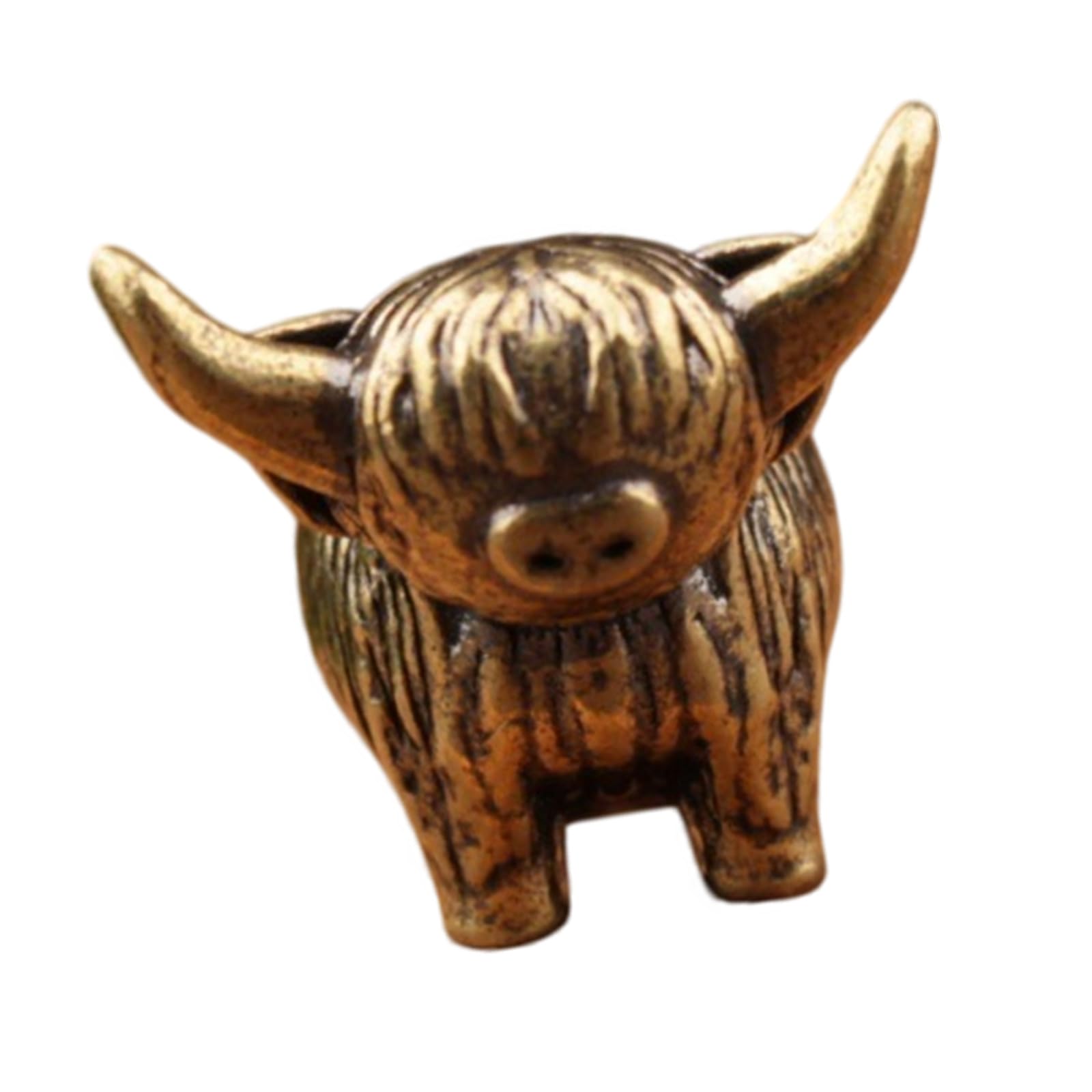 YROHGKPN Highlands Cow Statue for Outdoor Decors, Figurines for Outdoor Garden Bookshelf Desk Step Edges Table Decors Metal Figurines