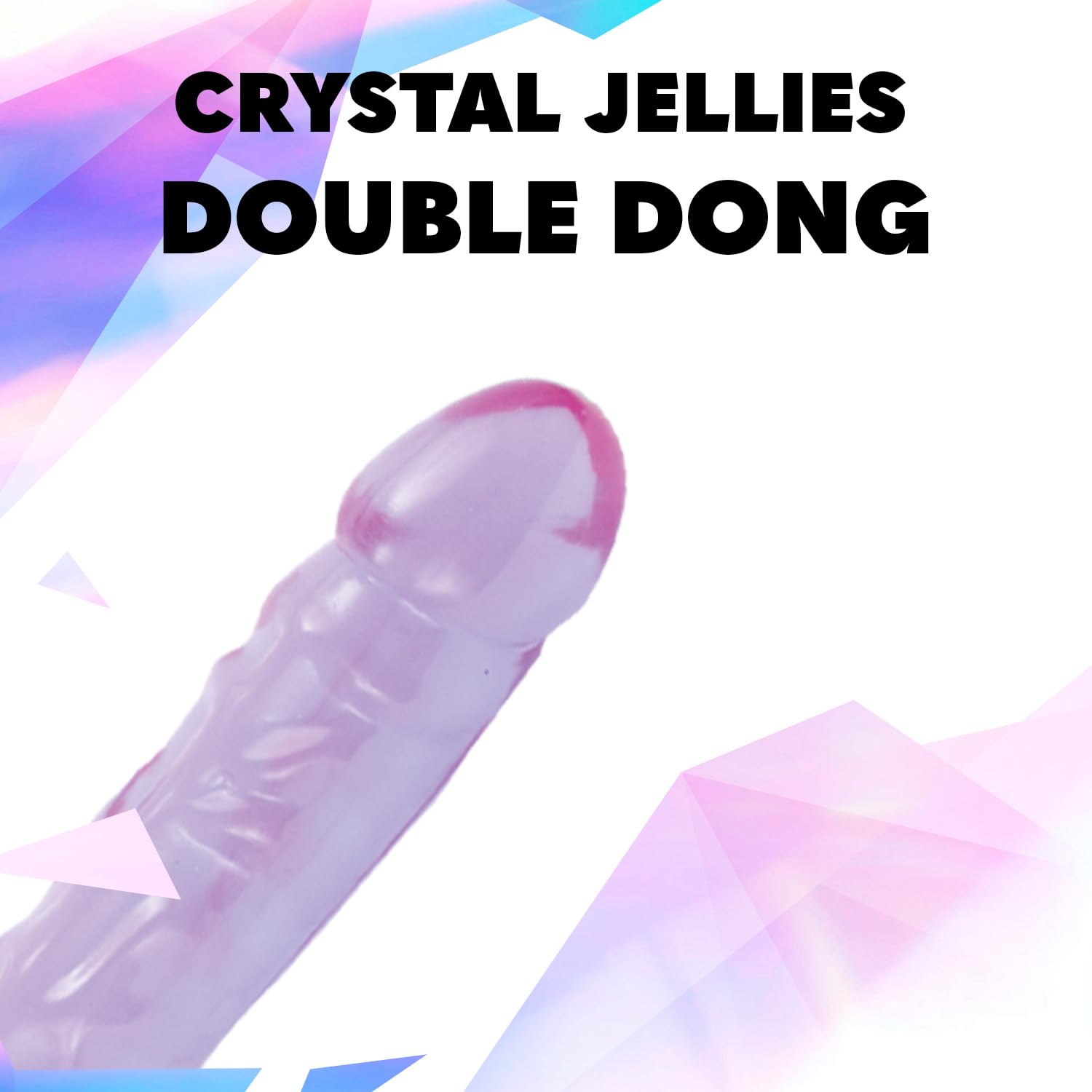 Doc Johnson Crystal Jellies - Double Dong -18 Inch - 1.8 Inches Wide - Double Sided Dildo - Proudly Made In America - Purple: Veined Purple