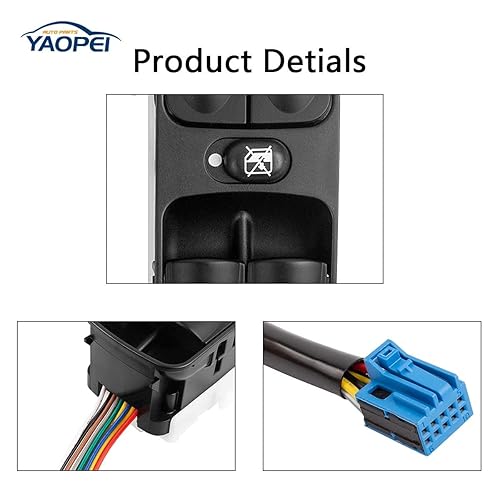 Miniatura 7 de Interruptor de elevalunas eléctrico AMG Interruptor de control maestro delantero izquierdo Reemplaza 2038200110 A2038210679 Interruptor de control