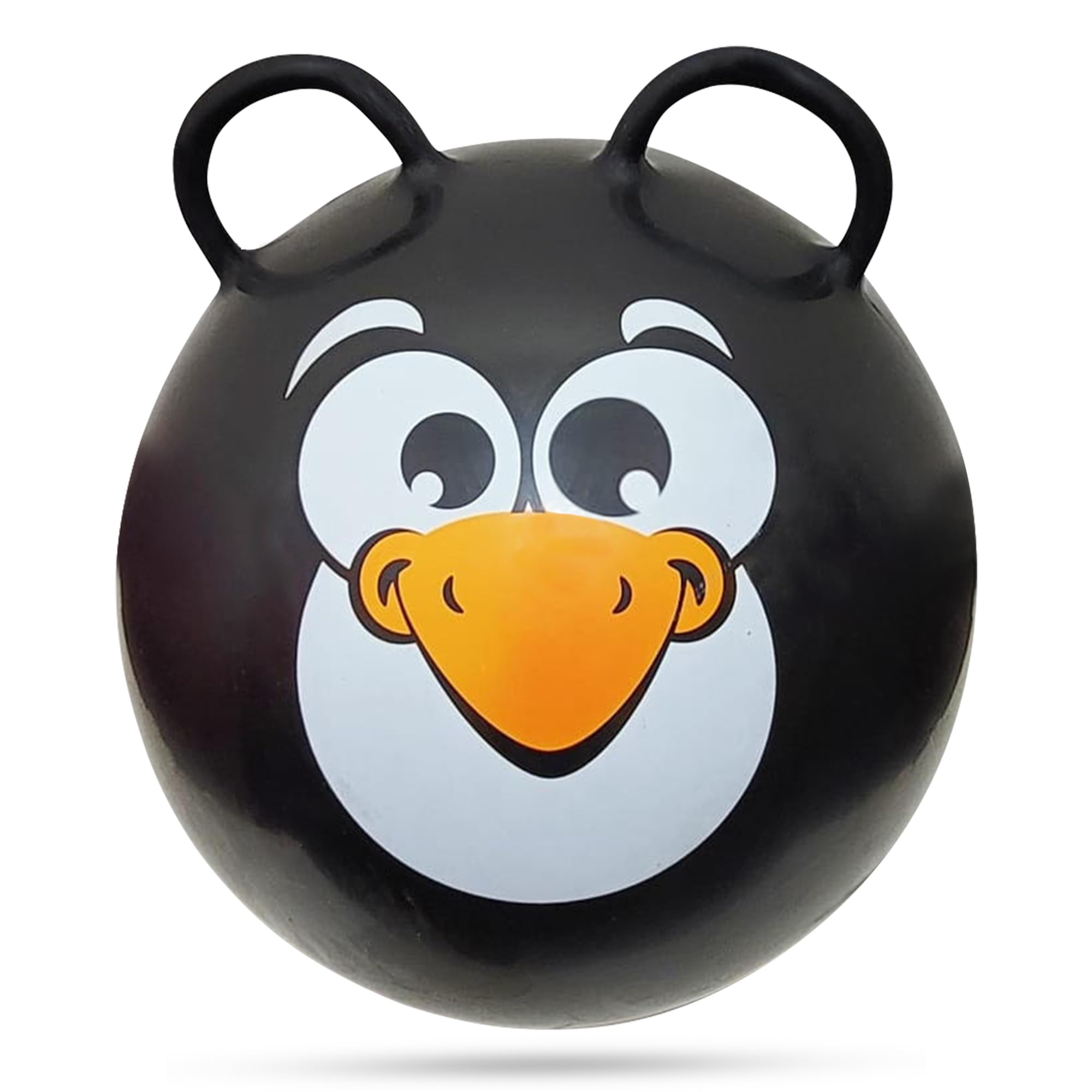 Forest & Twelfth Kids 20” Hopper Ball with 2 Handles Inflatable Hopping Ball for Bouncing Fun – Multi-Function Jump Ball for Kids Ages 3+ (Black Penguin)
