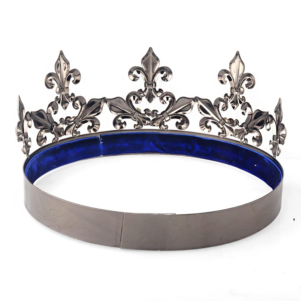 Rey Reina Real Barroco Negro Príncipe Corona Redonda Accesorios para el Cabello Para Fiesta de Disfraces Halloween Desfile Boda