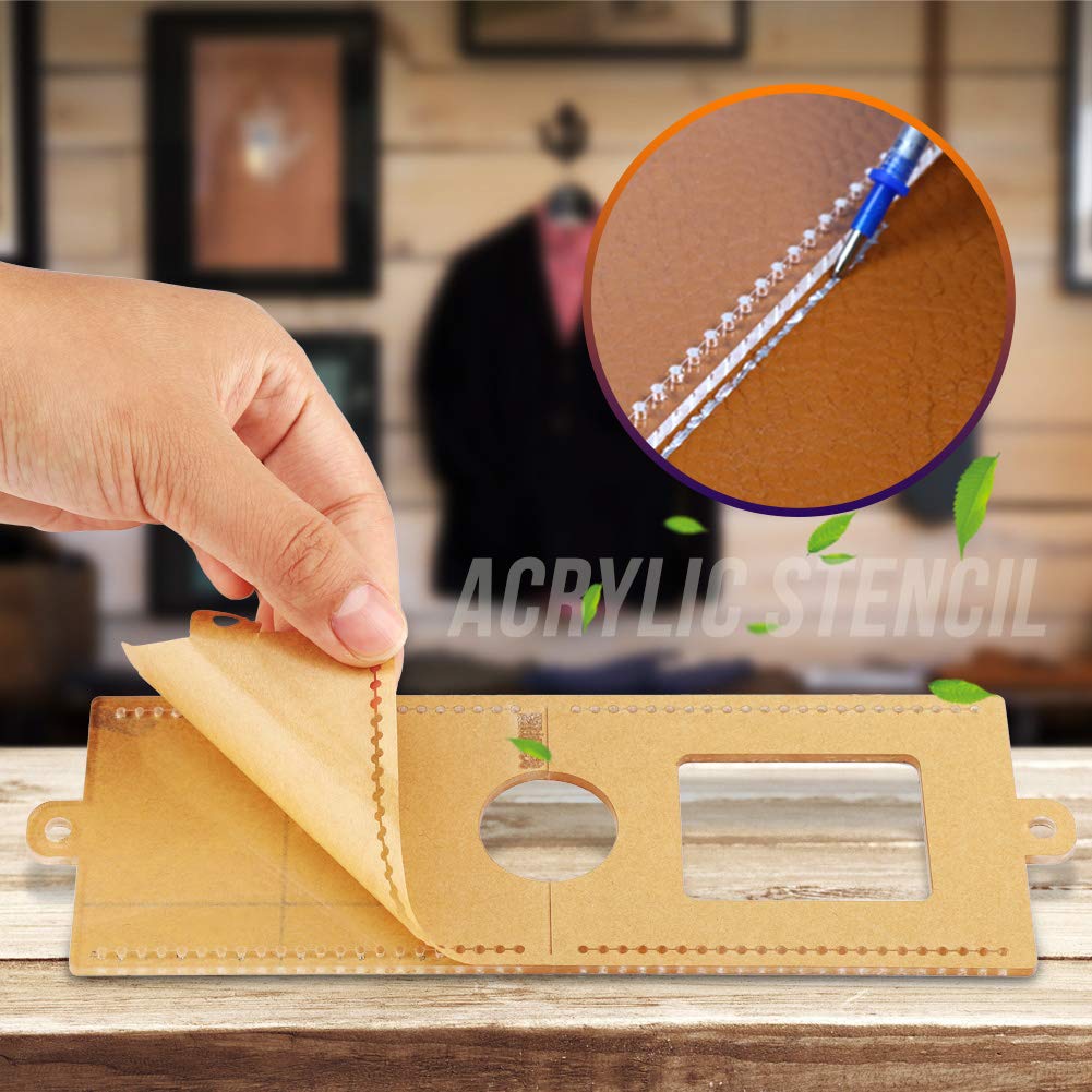 Card Wallet Bag Craft Acrylic Stencil Template Set Leather Craft DIY Tools XBY-04