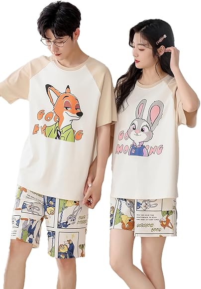 ペアルック ルームウェアペア パジャマ 4点セット カップル 夏 半袖 部屋着 ペアルック ルームウェアペア パジャマ 4点セット カップル 夏