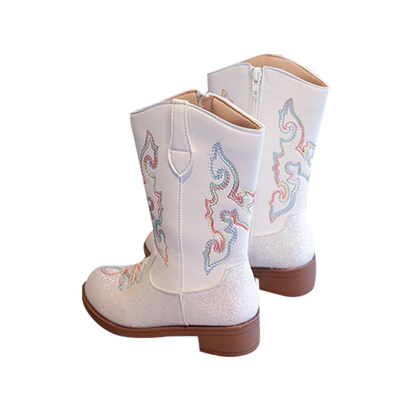 Bottes western cowgirl cowboy pour filles, chaussures d'équitation mi-mollet pour petit enfant/grand enfant