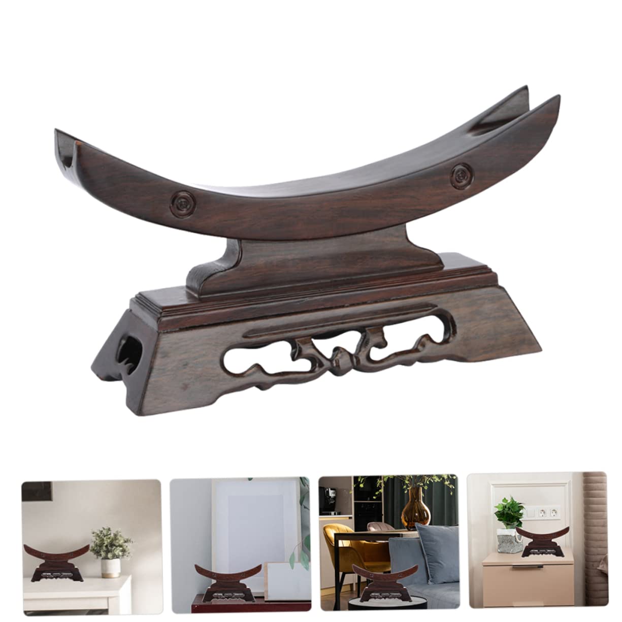 Cabilock Présentoir Style Unique et Atmosphère Artistique en Bois Rouge pour Couteaux de Collection Support Pratique et Décoration Intérieure