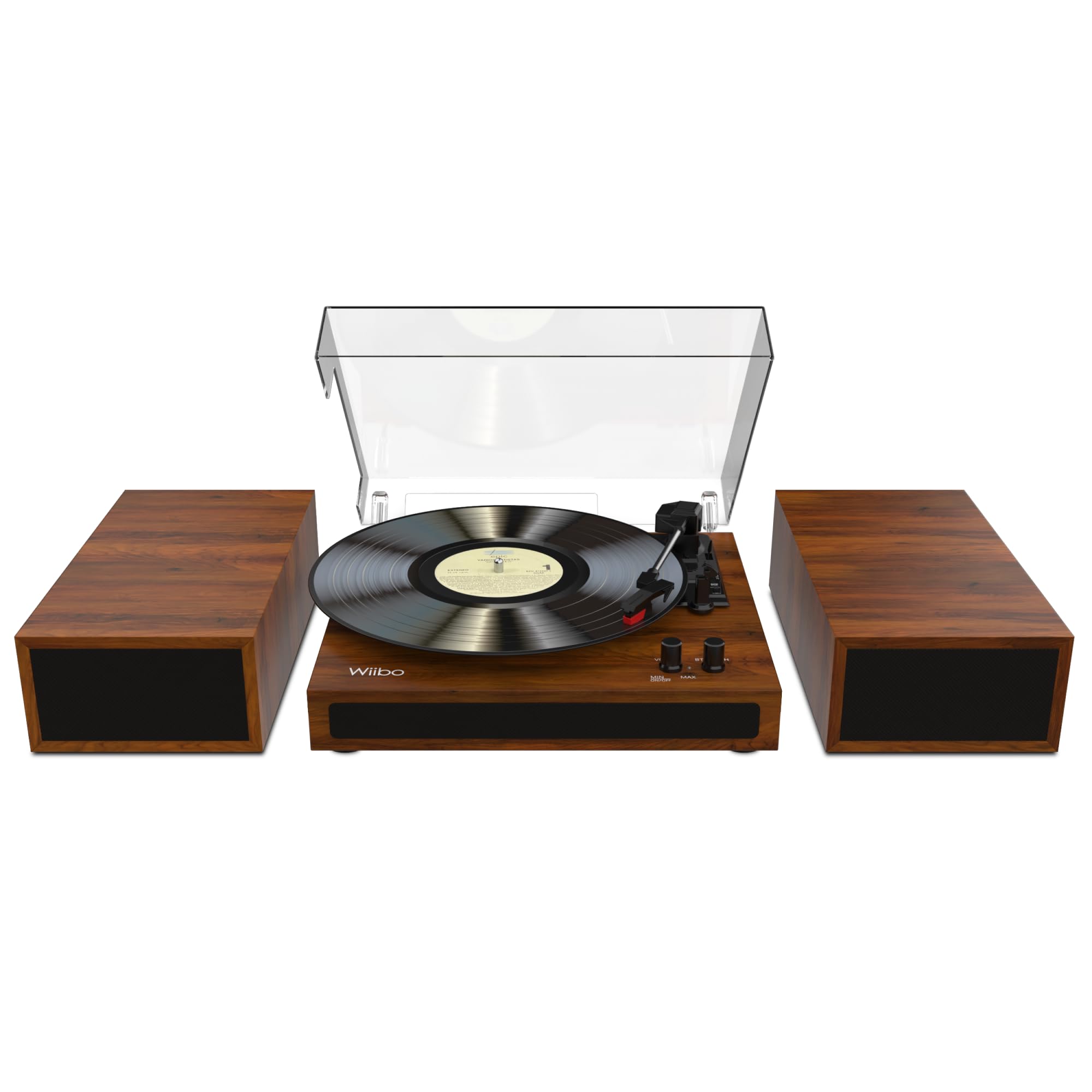 Wiibo Mustang 1970-BT Light - Tocadiscos de Vinilo con Altavoces y Bluetooth - Giradiscos de Diseño Retro - Salidas RCA para Altavoces - Selección de Velocidades 33/45/78 RPM - Cápsula de Cerámica
