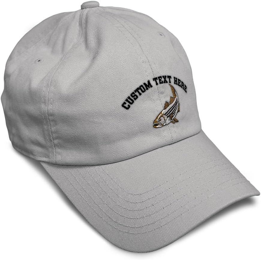 Soft Baseball Hat Embroidered Dad Hat Striped Bass Embroidery Men & Ladies Baseball Cap Cotton