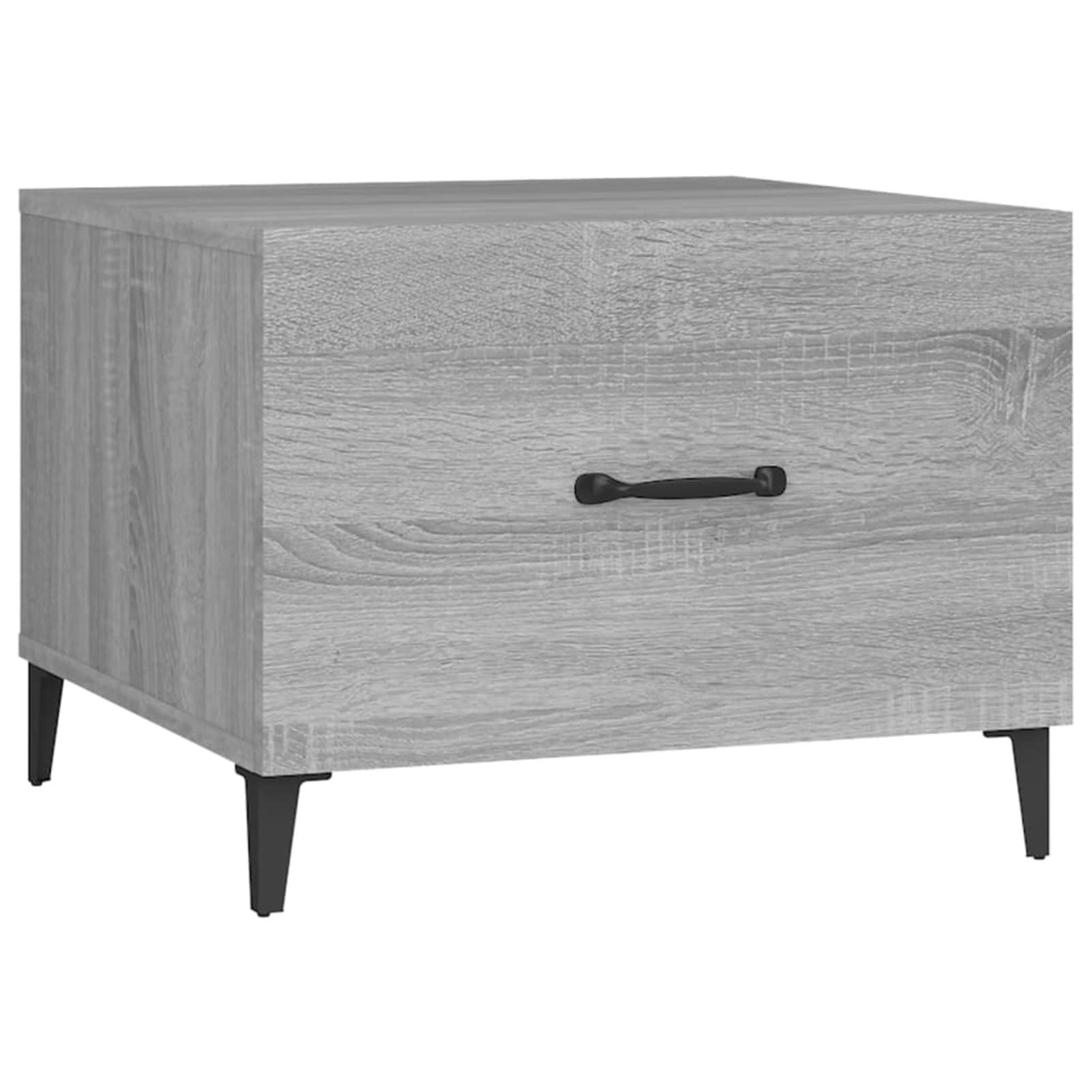 Homgoday Tavolino da caffè con gambe in metallo grigio Sonoma 50 x 50 x 40 cm, tavolino da tè per soggiorno, sala d'accoglienza degli ospiti, camera da letto e mobili da ufficio