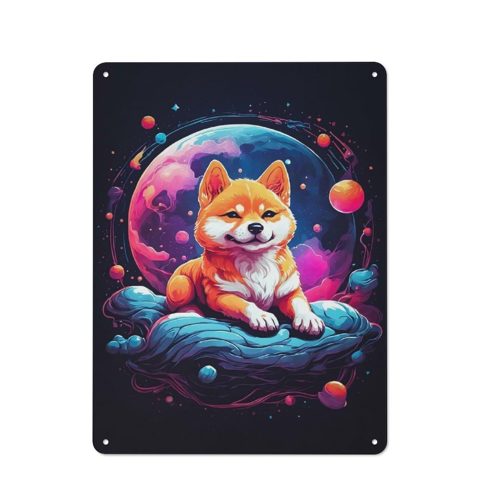 Vintage Vintage Metal Sign 40x30cm Featuring Shiba Inu Puppies, Room Wall Plaque for Flat, Dorm Room, Lounge Or Cafe