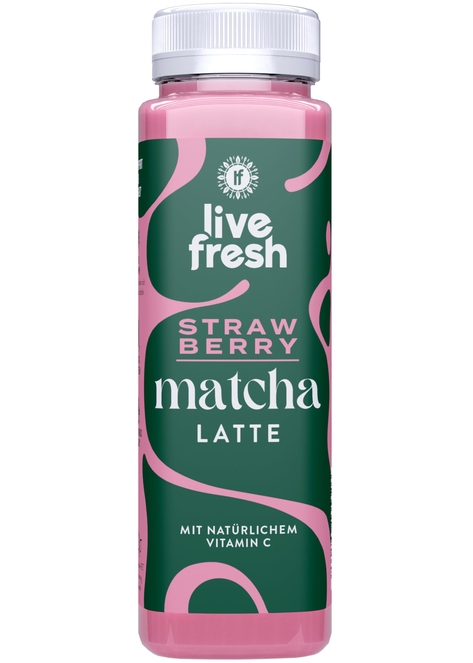 LiveFresh Matcha Latte Erdbeere – Fruchtiges Matcha Getränk mit Vitamin C – 6x250ml