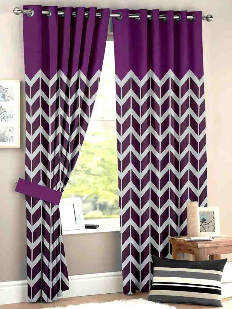 CVR Home DECORE®Polyester Silhouette Digital Printed Window Curtain, 46x60inch, Purple- Set of 2, Grommets