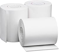 Vista 2 de Universal UNV35765 Rollos de papel de impresión térmica directa de 4.38 pulgadas x 127 pies 0.38 pulgadas - Blanco (50/caja)