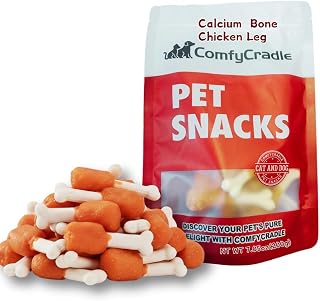 Chicken Wrapped Calcium Bones, Fun Drumstick Shaped Dog Treat for Dental Health (Chicken,7.05 Ounce(Pack of 1))