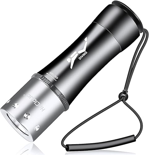 Linterna submarina de 4000LM con luz de buceo, linterna impermeable de 50 pies linterna submarina para buceo, 3 modos con cargador para regalo