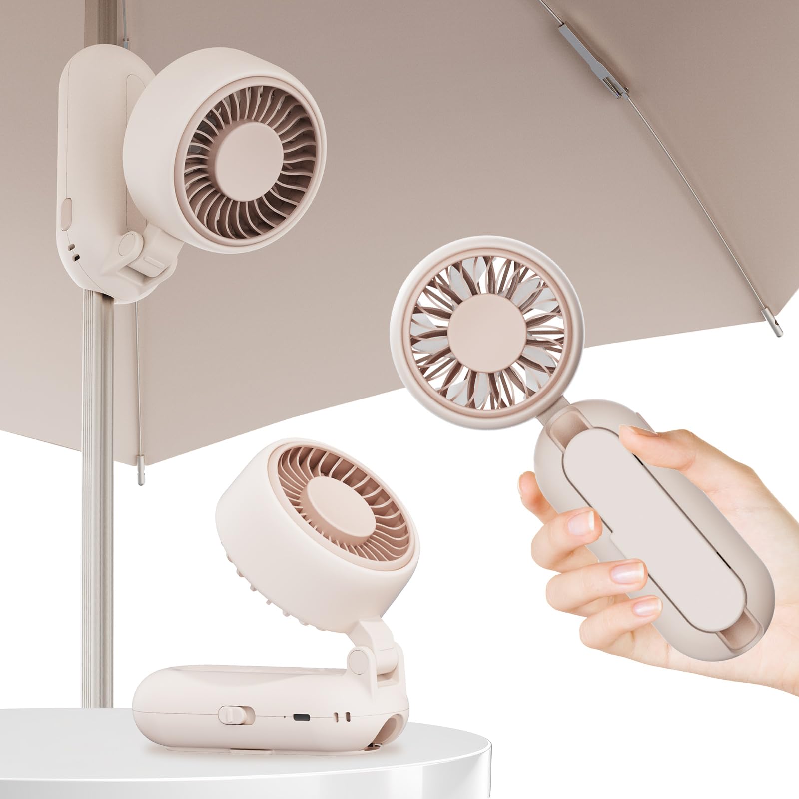 DURBESTER Clip-On Mini Fan for Umbrella
