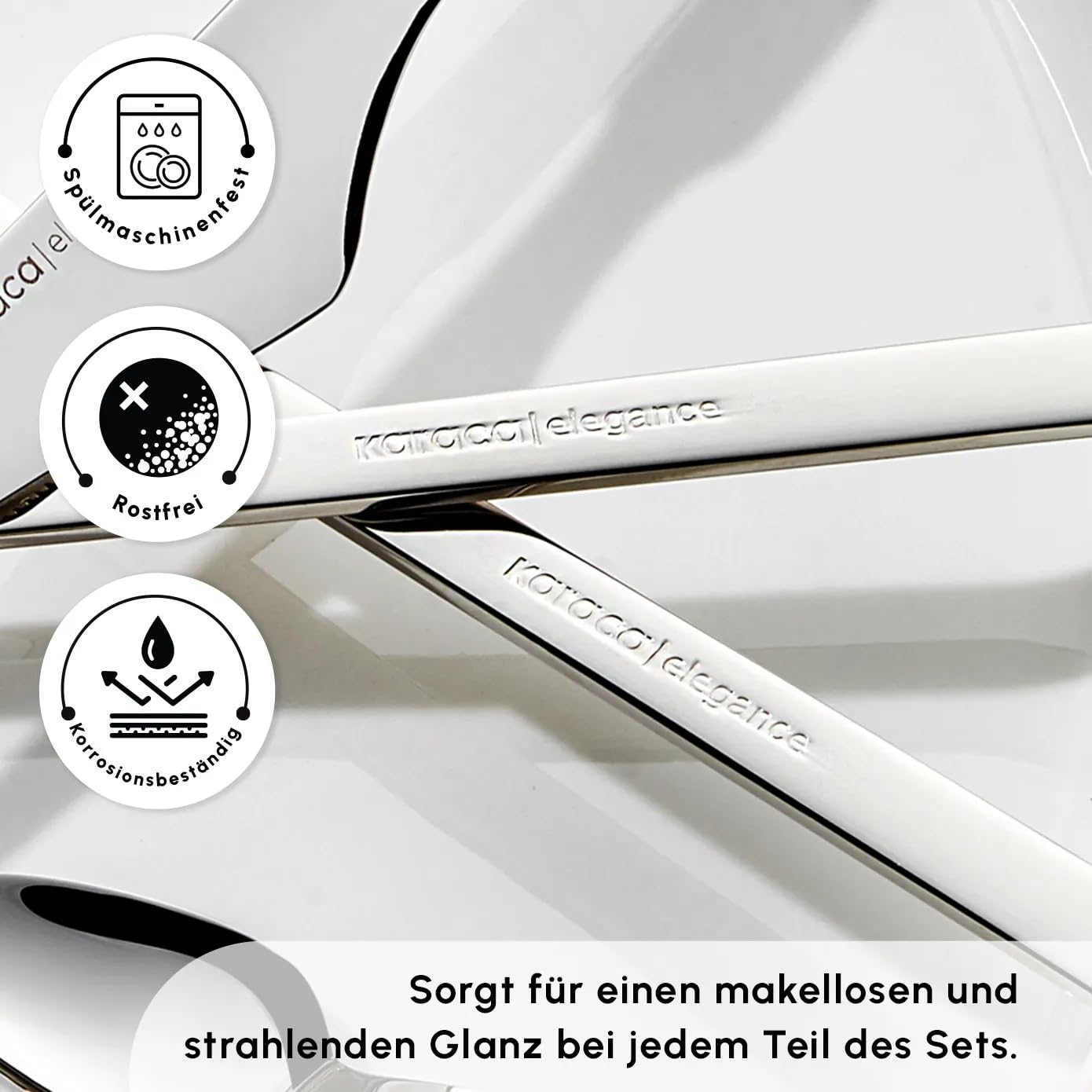 Karaca Sedir Elegance Besteck Set 12 Personen Spülmaschinenfest Essbesteck, 84 teilig Silver Besteckset