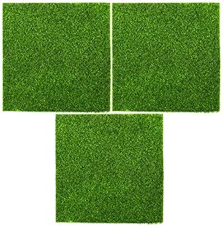 AUEAR, 3 Pack Artificial Grass 12"x12" Life-Like Lawns Fake Fairy Grass Mats Miniature