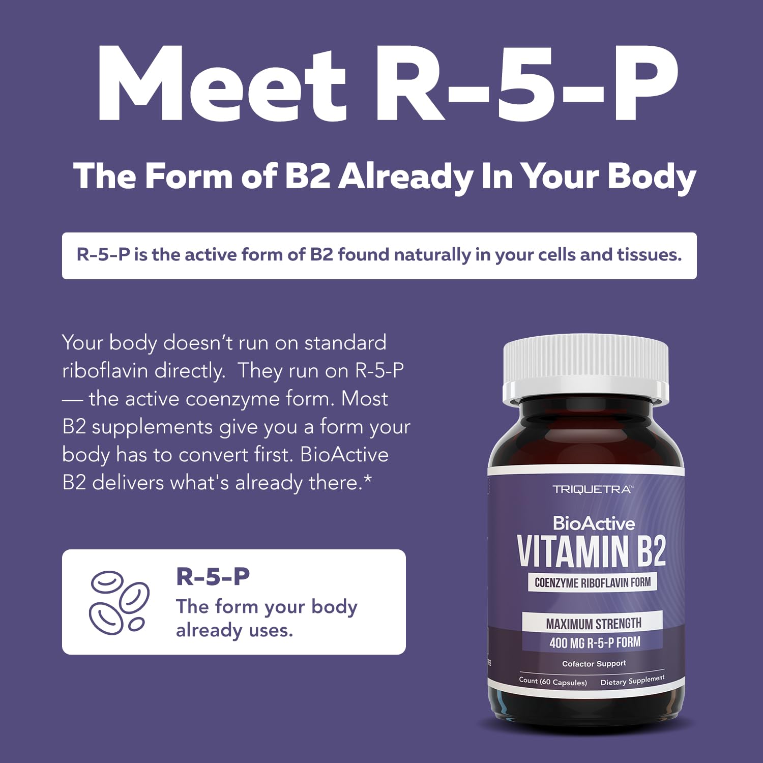 Vitamin B2 400mg, Active R-5-P with Magnesium Bisglycinate & D-Ribose — Amazon image 3
