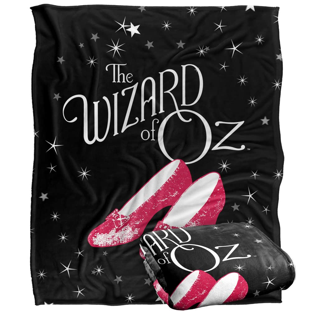 THE WIZARD OF OZ Black and White and Ruby Slippers Silky Touch Super Soft Throw Blanket 152 x 127 cm