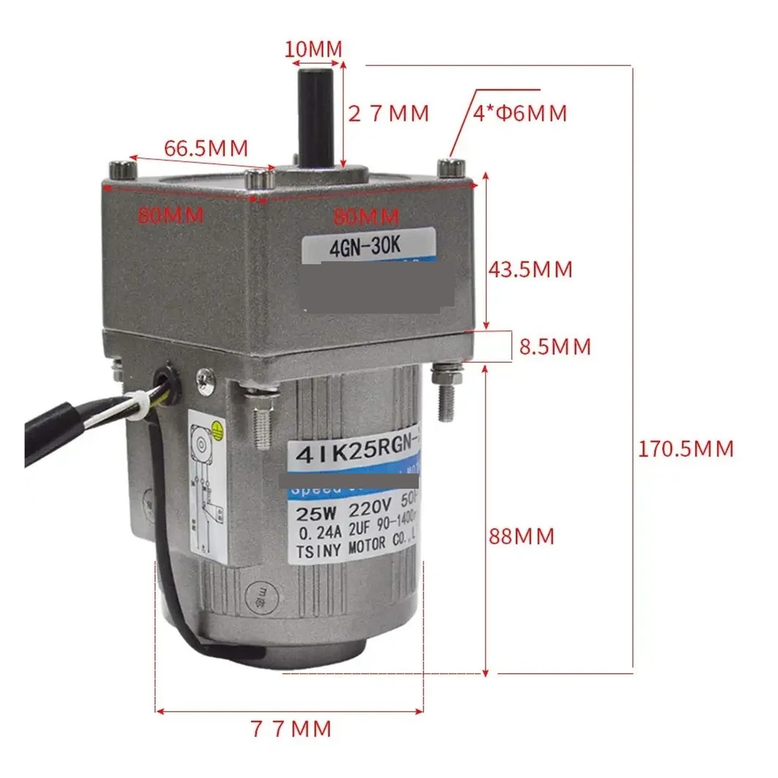 Moteur réducteur à engrenages variables réglable 25W AC 220V/110V 50/60HZ