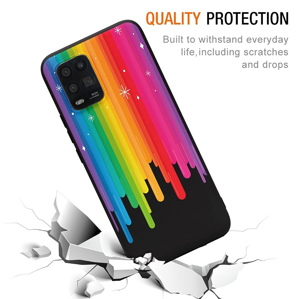 Yoedge 2 Custodie Morbide Per Xiaomi Redmi Note 9 Pro / Note 9 Pro Max – Nero Opaco Con Arcobaleno, TPU Antiurto Ultra Sottile - 2