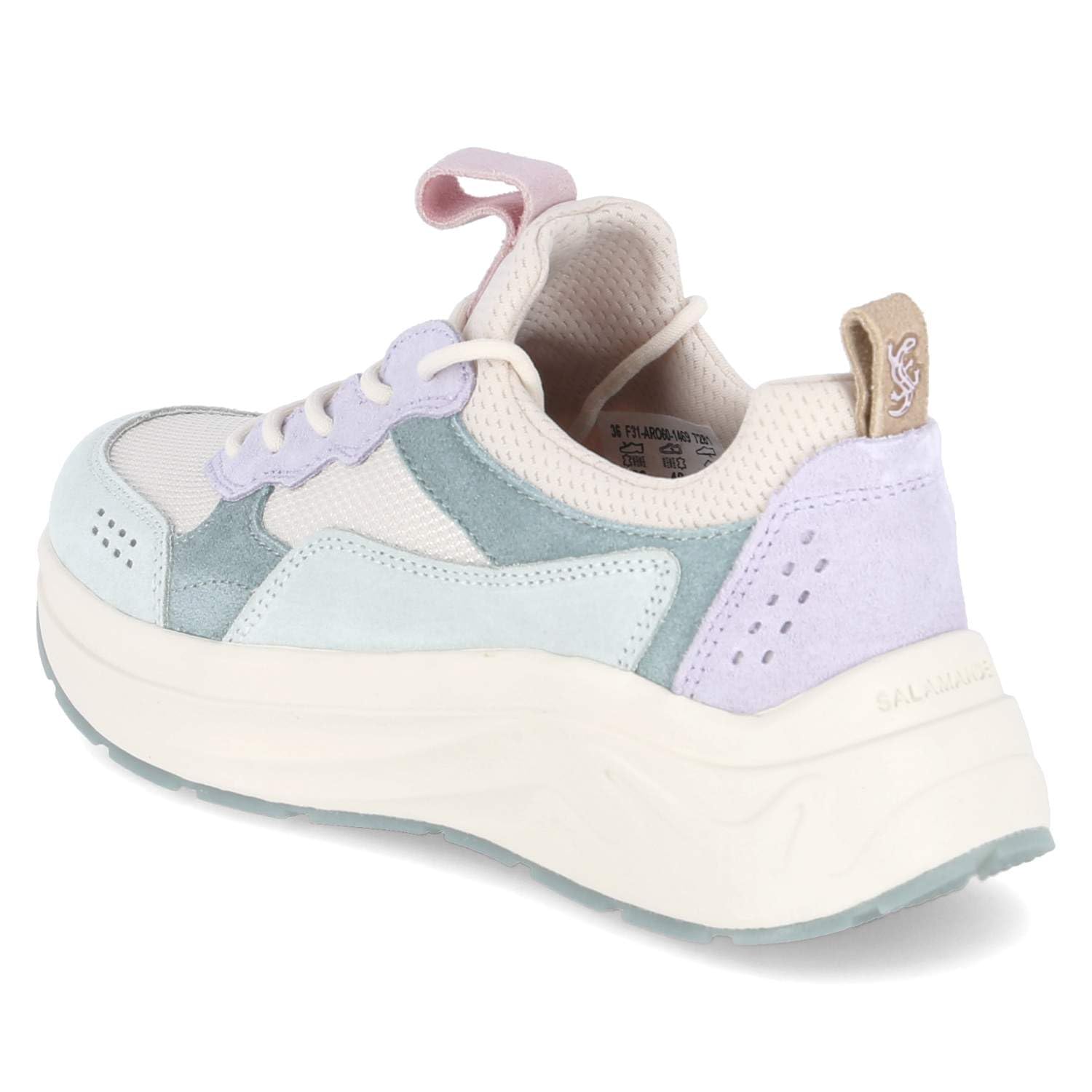 Salamander Damskie buty typu sneakers HILDEN beżowe kolorowe skóra i tkanina